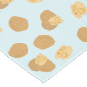 Cute Walnoten Nut Pattern Pastel Blue Korte Tafelloper (Hoek)