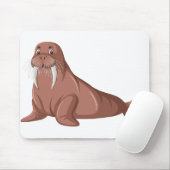 Cute walrus cartoon muismat (Met muis)
