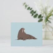 Cute Walrus Illustration Feestdagenkaart (Staand voorkant)