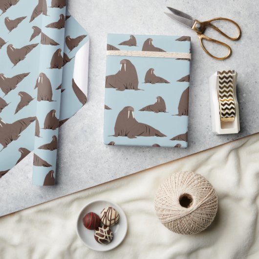 Cute Walrus Pattern Cadeaupapier (Crafts)