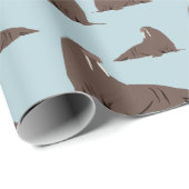Cute Walrus Pattern Cadeaupapier (Rol Hoek)