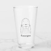 Cute Walrus Simple Line Illustration Custom Name Glas (Voorkant)