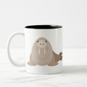 Cute walrus tweekleurige koffiemok