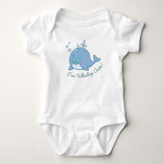 Cute Walvis Baby Shower Walvis Cute Jongen Blauw Romper (Voorkant)