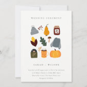Cute Warm Cozy Autumn Essential Wedding Invite Bedankkaart (Voorkant)