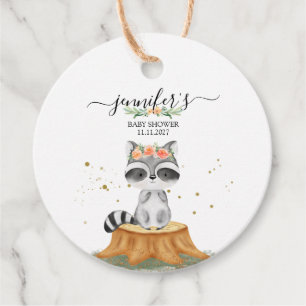 Cute Wasbeer Bos Babyfeestje Bedankjes Labels