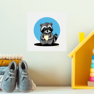 Cute Wasbeer Met Gouden Hart Folieprint Folie Afdrukken