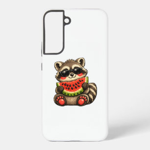 Cute Wasbeer met Watermeloen Samsung Galaxy Hoesje