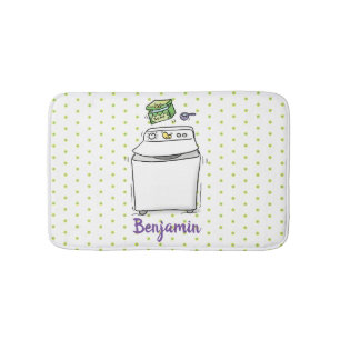 Cute wasmachine cartoon illustratie badmat