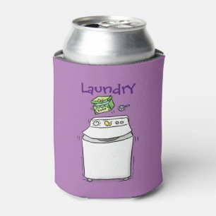 Cute wasmachine cartoon illustratie blikjeskoeler
