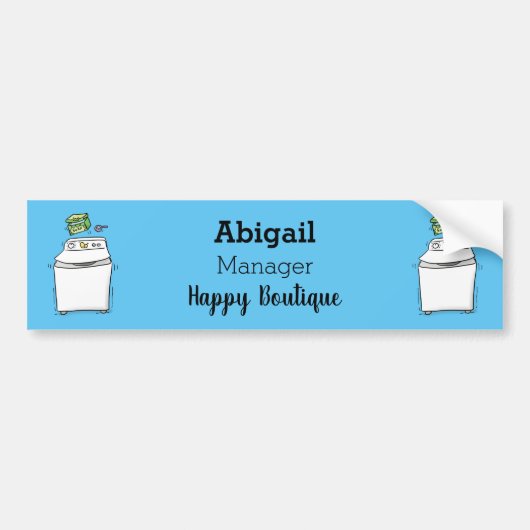 Cute wasmachine cartoon illustratie bumpersticker (Voorkant)