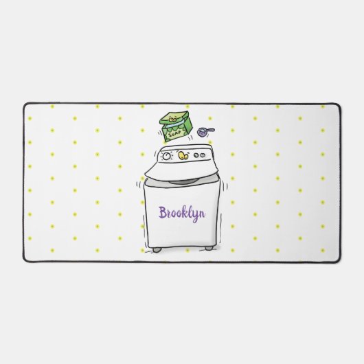 Cute wasmachine cartoon illustratie bureaumat (Voorkant)