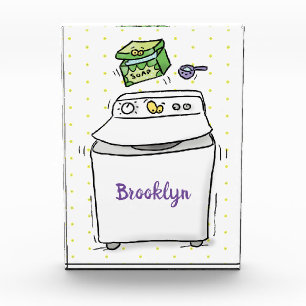 Cute wasmachine cartoon illustratie fotoblokken