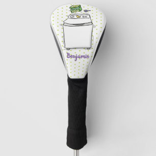 Cute wasmachine cartoon illustratie golfheadcover