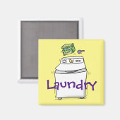Cute wasmachine cartoon illustratie magneet (Voorkant / Achterkant)