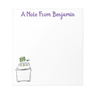 Cute wasmachine cartoon illustratie notitieblok