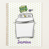 Cute wasmachine cartoon illustratie planner (Voorkant)