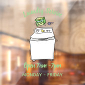 Cute wasmachine cartoon illustratie raamsticker (Vel 2)