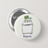 Cute wasmachine cartoon illustratie ronde button 5,7 cm (Voorkant /achterkant)