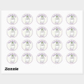 Cute wasmachine cartoon illustratie ronde sticker (Vel)