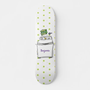 Cute wasmachine cartoon illustratie skateboard