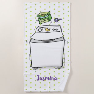 Cute wasmachine cartoon illustratie strandlaken
