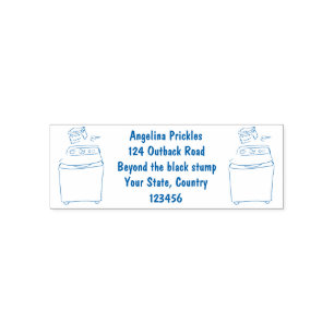 Cute wasmachine cartoon illustratie zelfinktende stempel