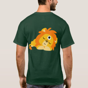 Cute Watchful Cartoon Lion T-shirt (achterzijde)