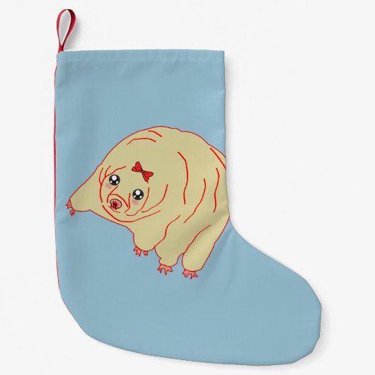 Cute Water Beer Tardigrade Anime Kleine Kerstsok (Voorkant)