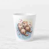 Cute Watercolor Animals in love Latte Mug (Devant)
