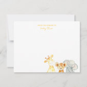 Cute Watercolor Animaux Nursery Merci à plat (Devant)