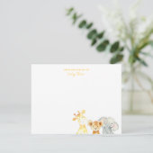 Cute Watercolor Animaux Nursery Merci à plat (Debout devant)