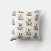 Cute Watercolor Baby Animals with Flowers Kussen (Achterkant)