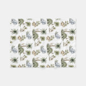 Cute Watercolor Baby Dinosaurs Fleece Deken (Voorkant (Horizontaal))