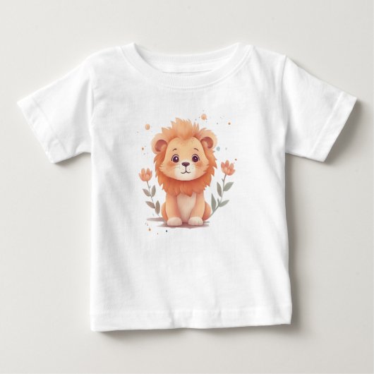 Cute Watercolor Baby Lion Cub (Voorkant)