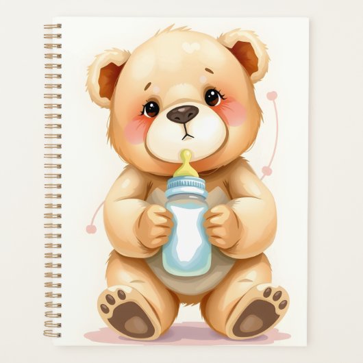 Cute Watercolor Baby Teddy Bear Illustration  (Devant)