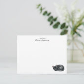 Cute watercolor Black cat personalized flat Bedankkaart (Staand voorkant)