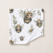 Cute Watercolor Bumblebee Design | Soft Pastel Bee (Gant de toilette)