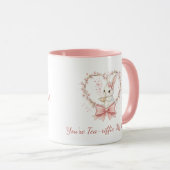 Cute Watercolor Bunny Rabbit Coffee - Personalized Mok (Voorkant rechts)