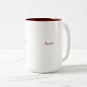 Cute Watercolor Cat in Coffee Cup Personalized Mug (Devant droit)