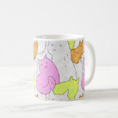 Cute Watercolor Cats Doodle Pattern Koffiemok (Voorkant rechts)