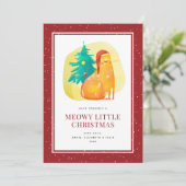Cute Watercolor Chat Rouge Meowy Carte de Noël (Debout devant)