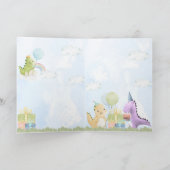 Cute Watercolor Dinosaur Birthday Invitation (Intérieur)