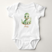 Cute Watercolor Dinosaur Personalized Romper (Voorkant)