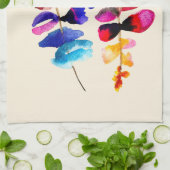 Cute watercolor floral design theedoek (Gevouwen)