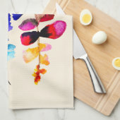 Cute watercolor floral design theedoek (Quarter Fold)
