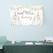 Cute Watercolor Geit Verjaardagsfeest Banner (Beurs)