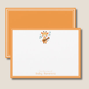 Cute Watercolor Giraffe Baby Shower Notitiekaart Notitiekaartje