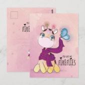 Cute Watercolor Giraffe Briefkaart (Voorkant / Achterkant)