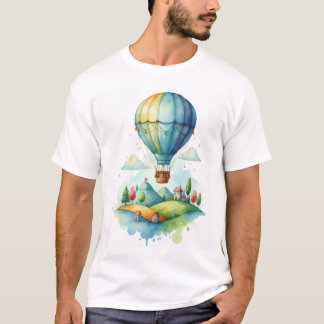 Cute Watercolor Heet Luchtballon T-Shirt